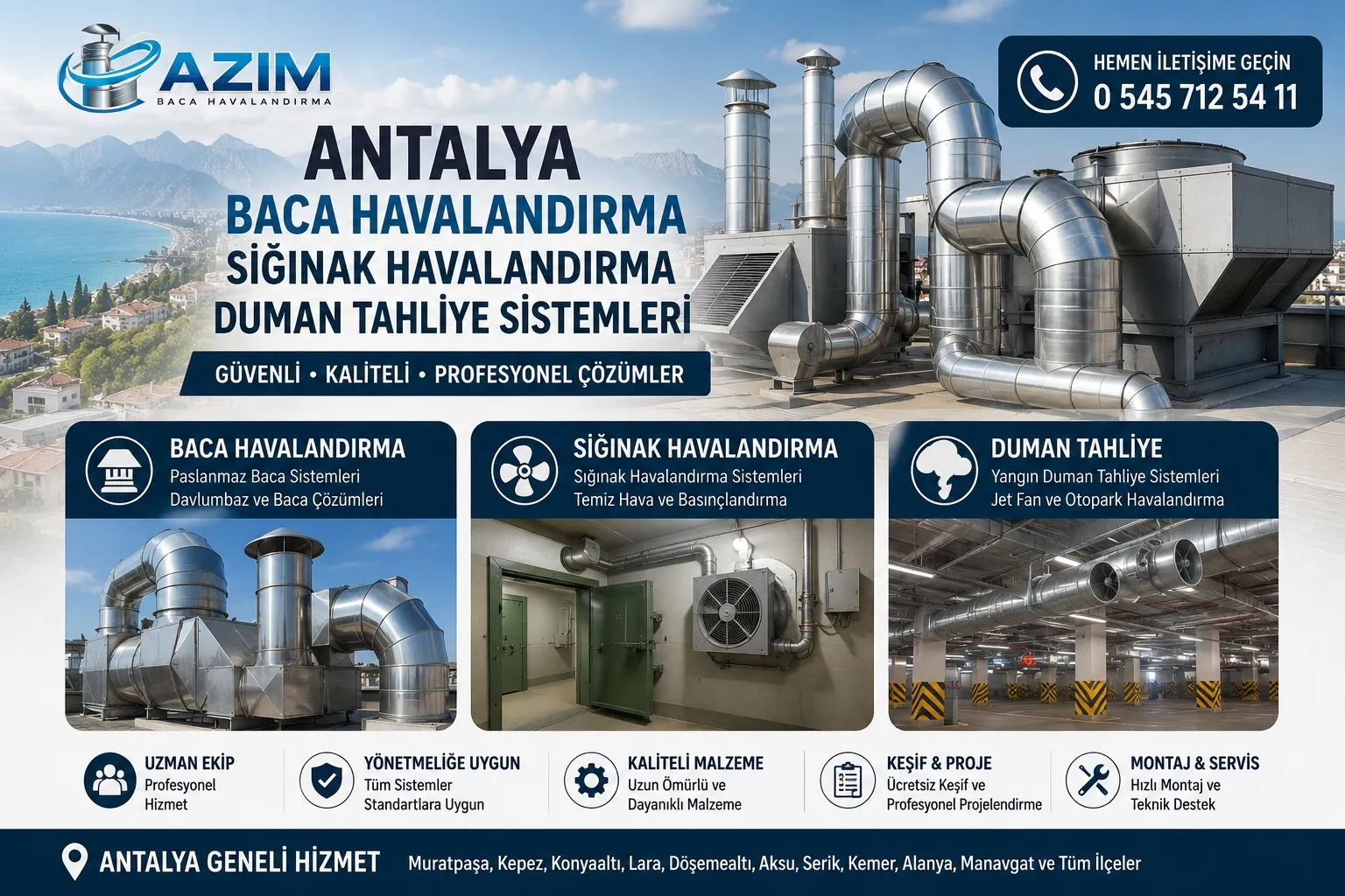 Antalya Baca Havalandırma | Sığınak Havalandırma | Duman Tahliye Sistemleri